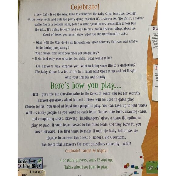 The Baby Game Expectant Parents Couples Family Party Shower Celebrations - Picture 5 of 5